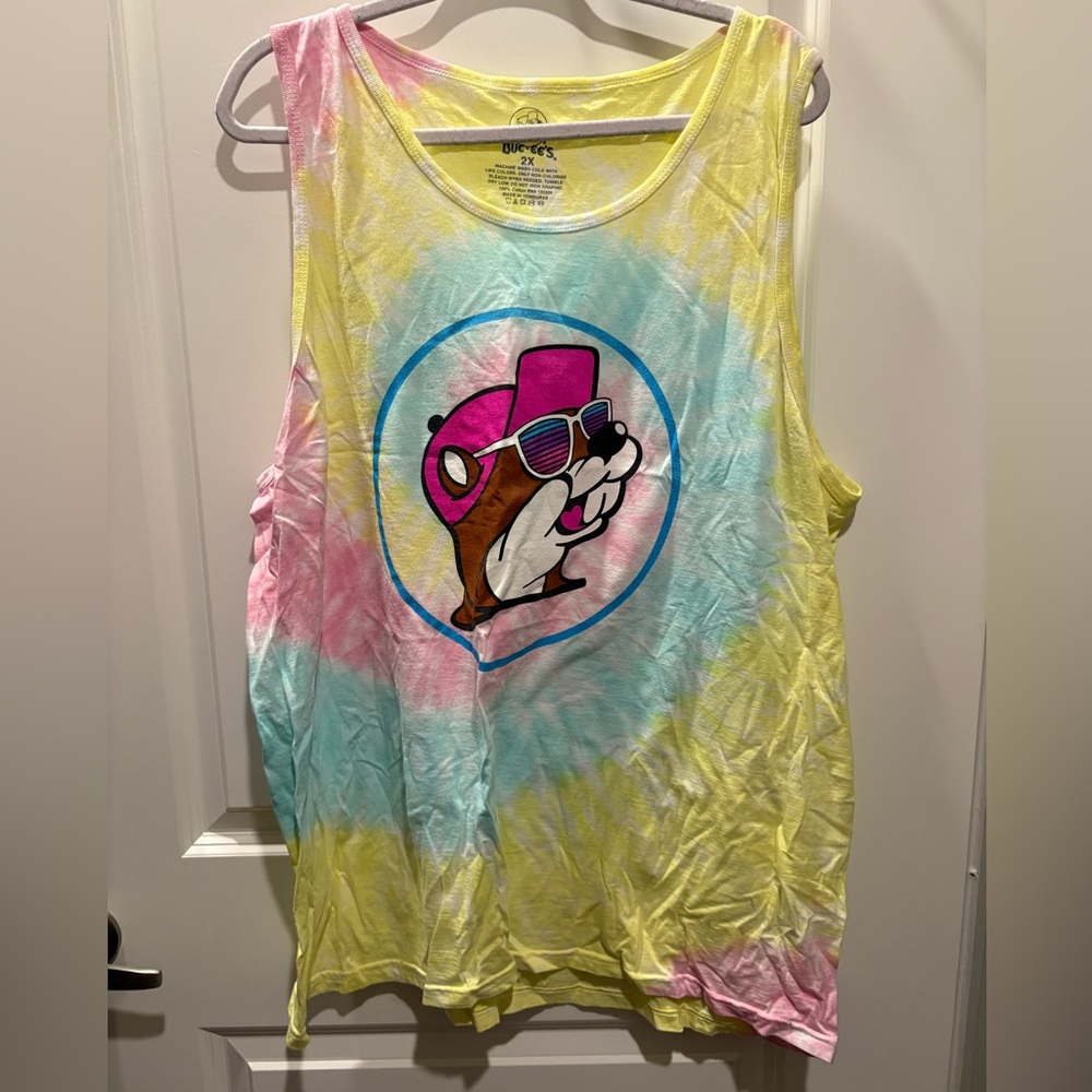 Buc-ees Colorful Tie-Dye Tank Top 2x